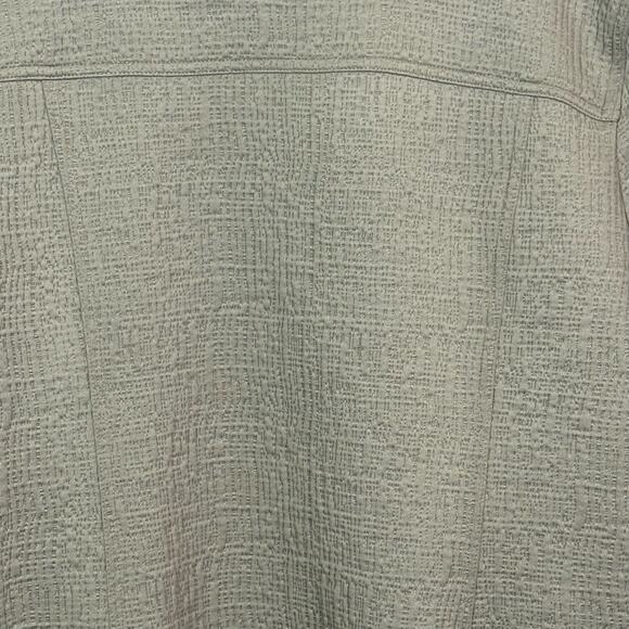 Chico's Size 3 XL Sea Foam Green Snap Front Textured Lagen Look Jacket - Picture 4 of 6